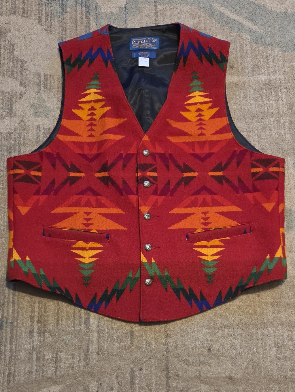 Vtg Pendleton High Grade Western Wear Vest. Red. Size Xl. Euc